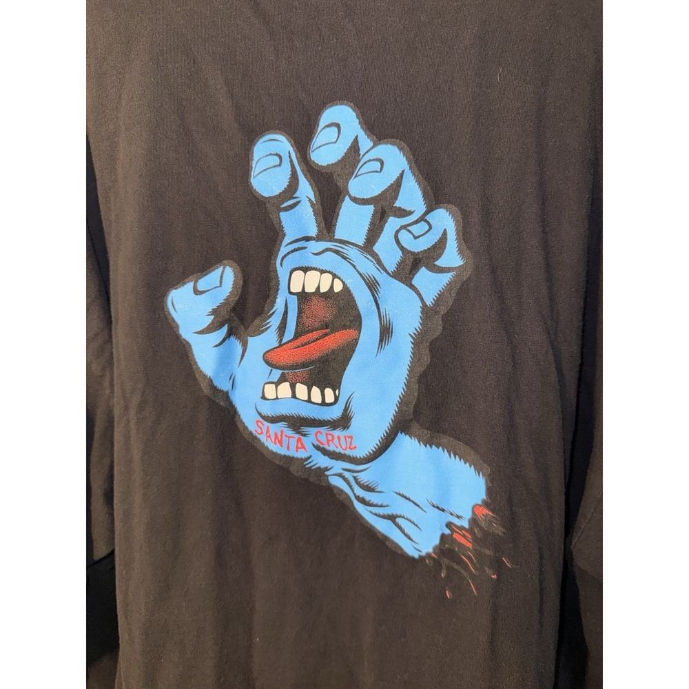 SANTA CRUZ Vintage Screaming Hand Long Sleeve T Shirt Skateboarding Y2K Size 2XL